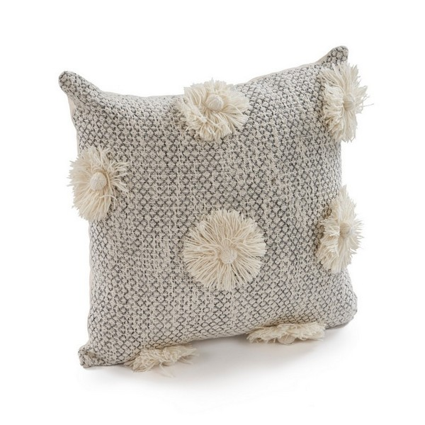Gray Poofs Accent Pillow