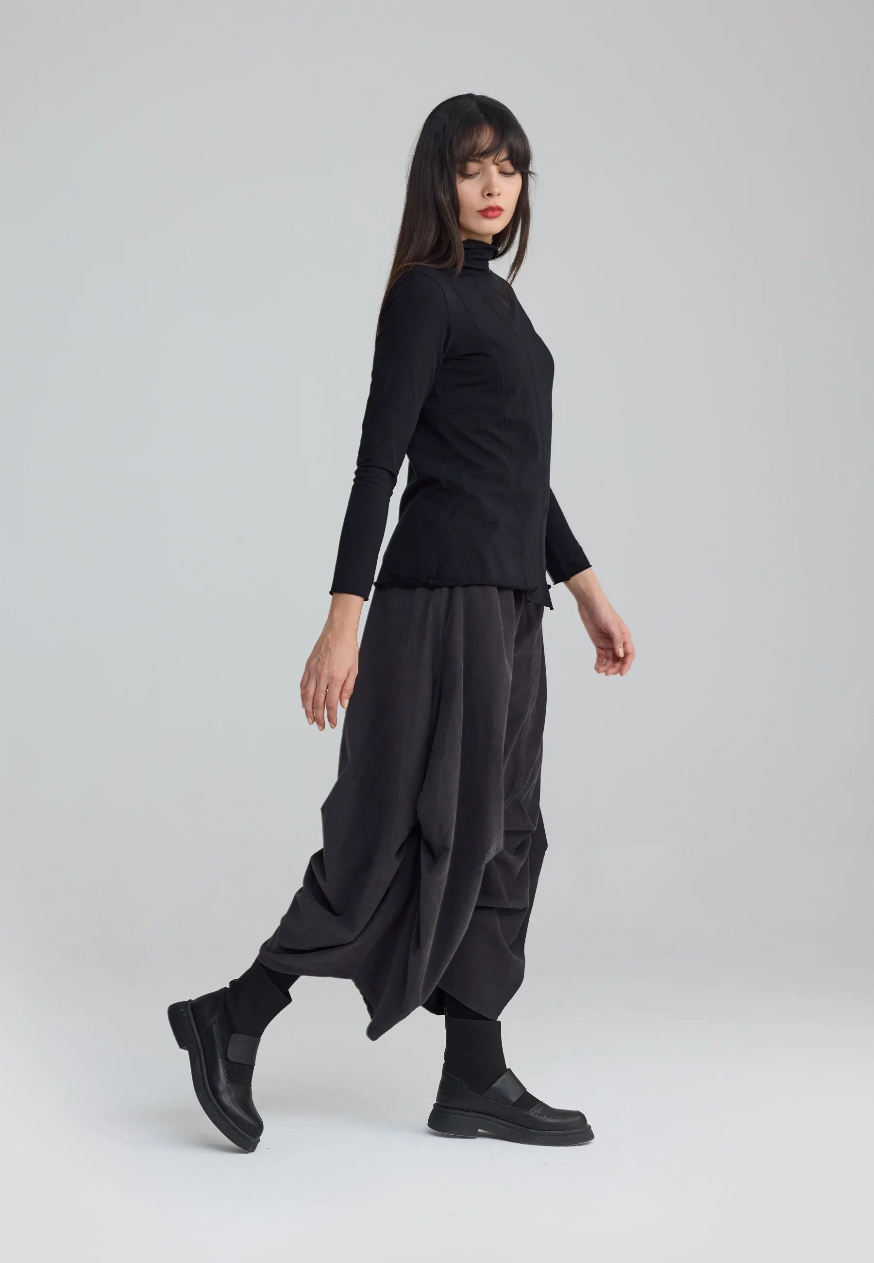  NYX Structured Turtleneck Blouse from Luukaa in Black