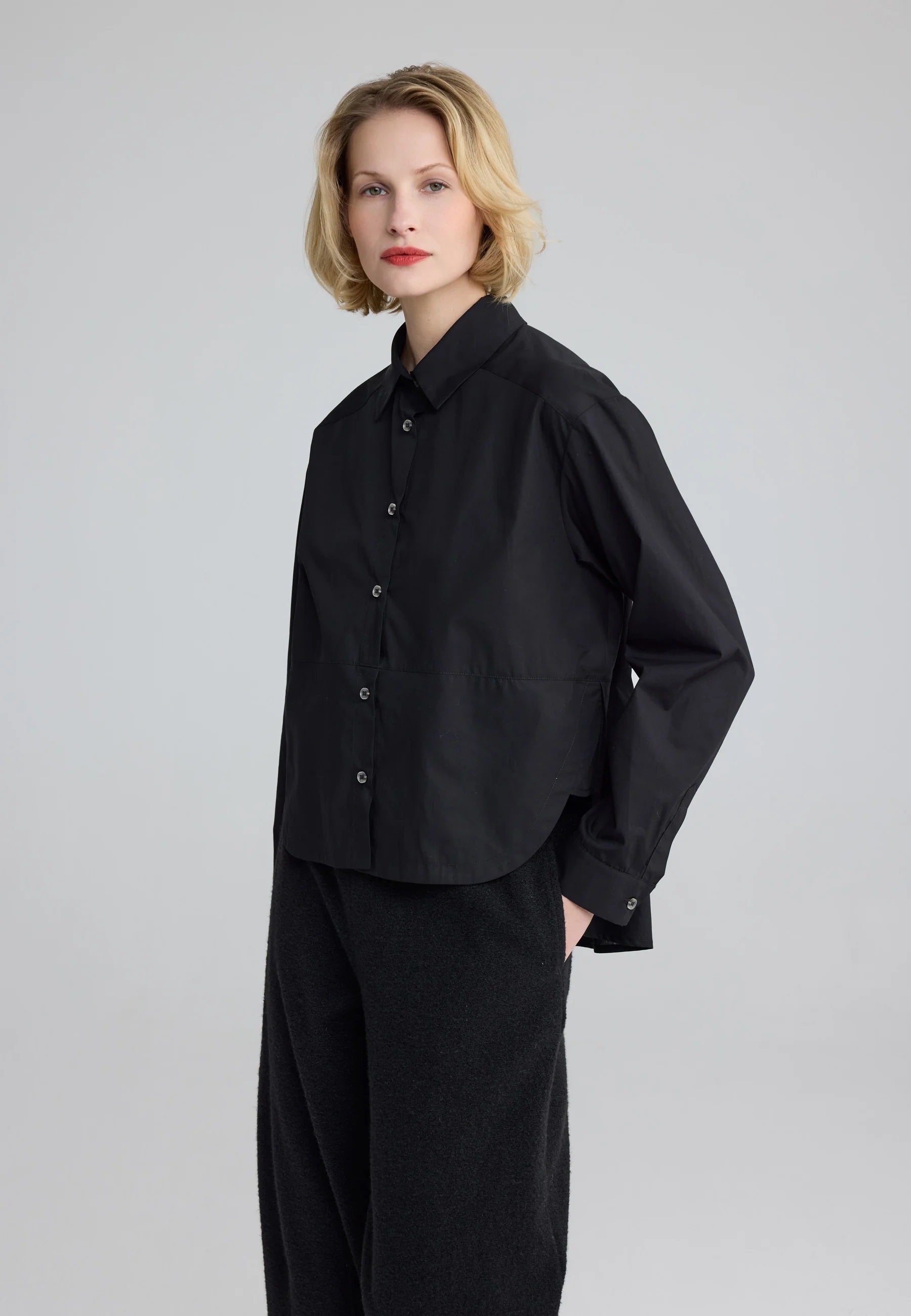 Luukaa Liora Poplin Blouse in Black