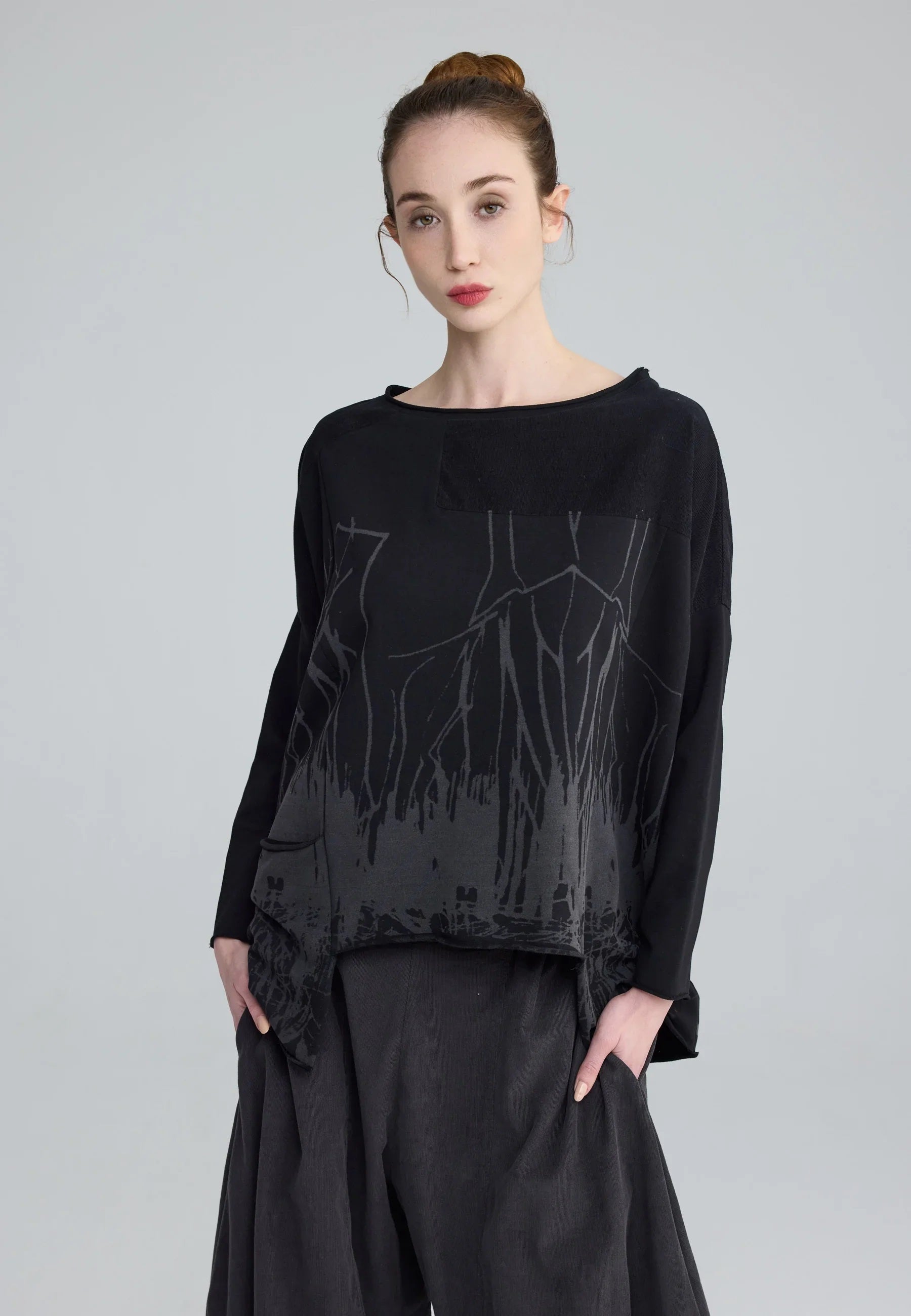 Luukaa's Cristal Textured Blouse in Black