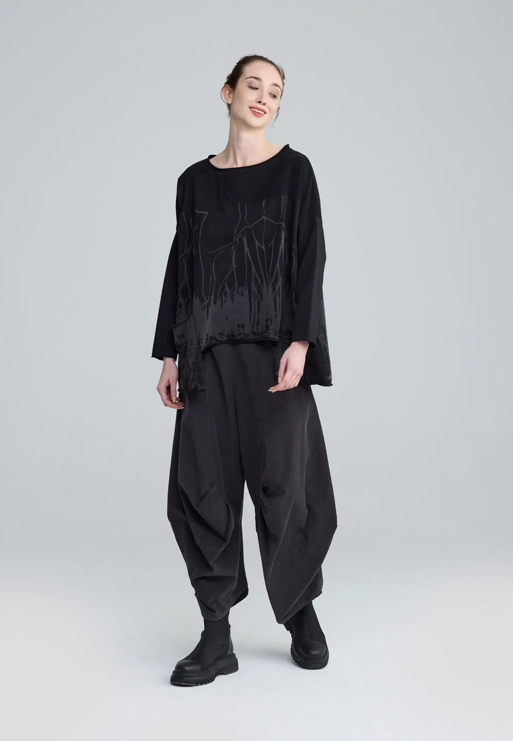 Luukaa's Cristal Textured Blouse in Black
