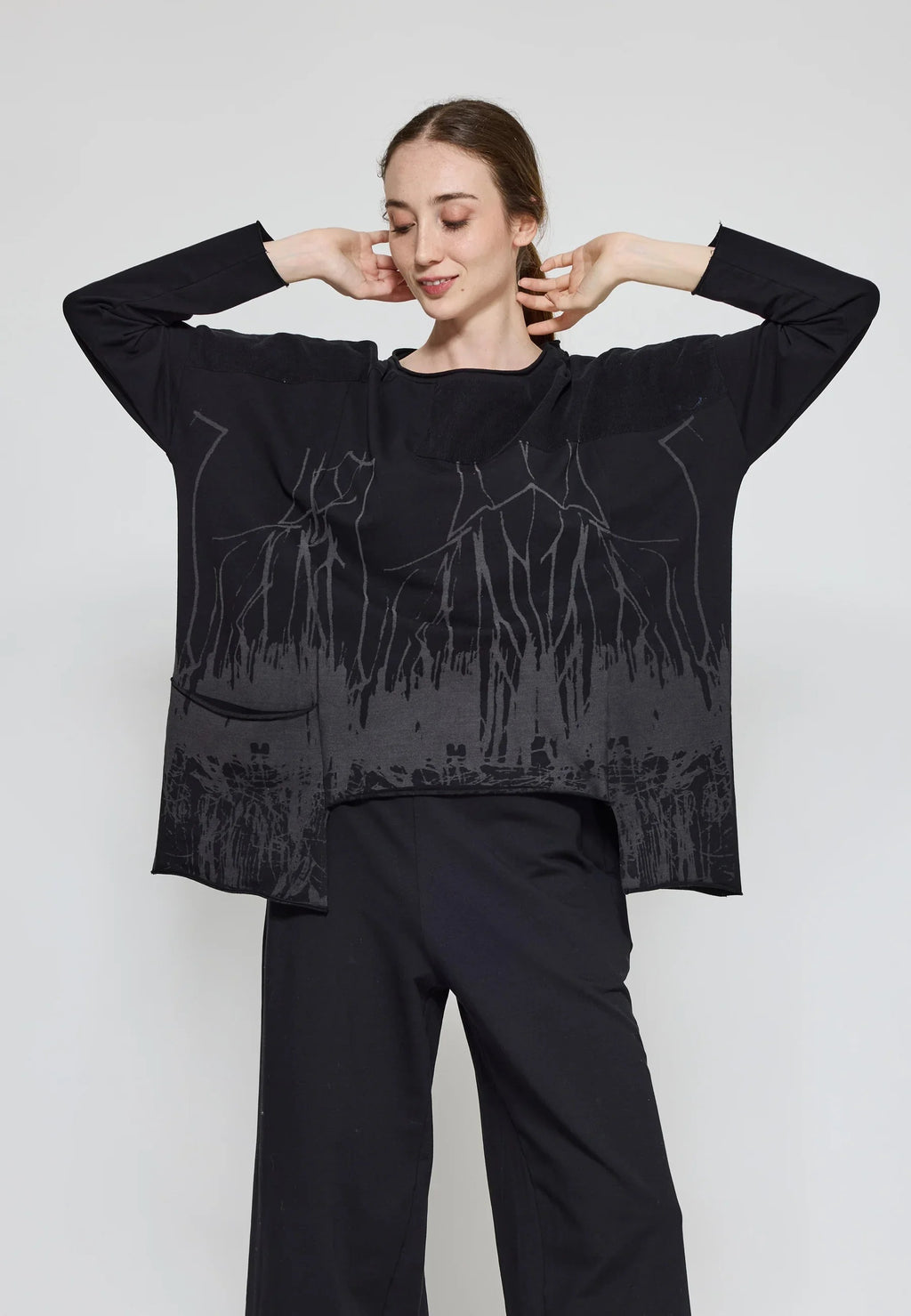 Luukaa's Cristal Textured Blouse in Black