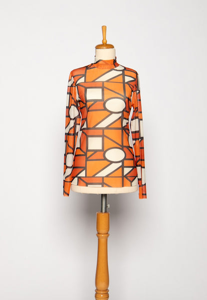  LUUKAA's Illusion Mesh Shirt Terracotta