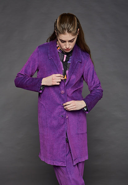 LUUKAA's Vitality Velvet Blazer in Violet