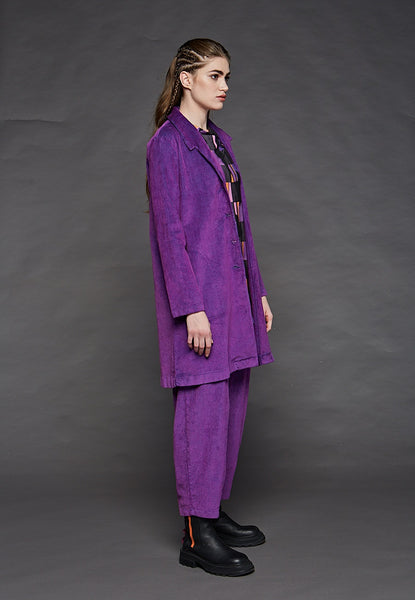 LUUKAA's Vitality Velvet Blazer in Violet