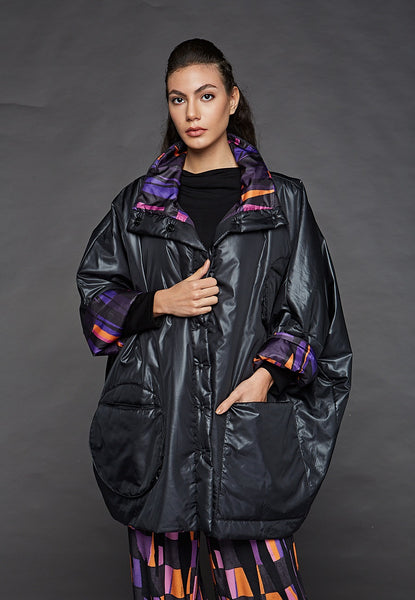  LUUKAA's Vitality Reversible Coat in Violet