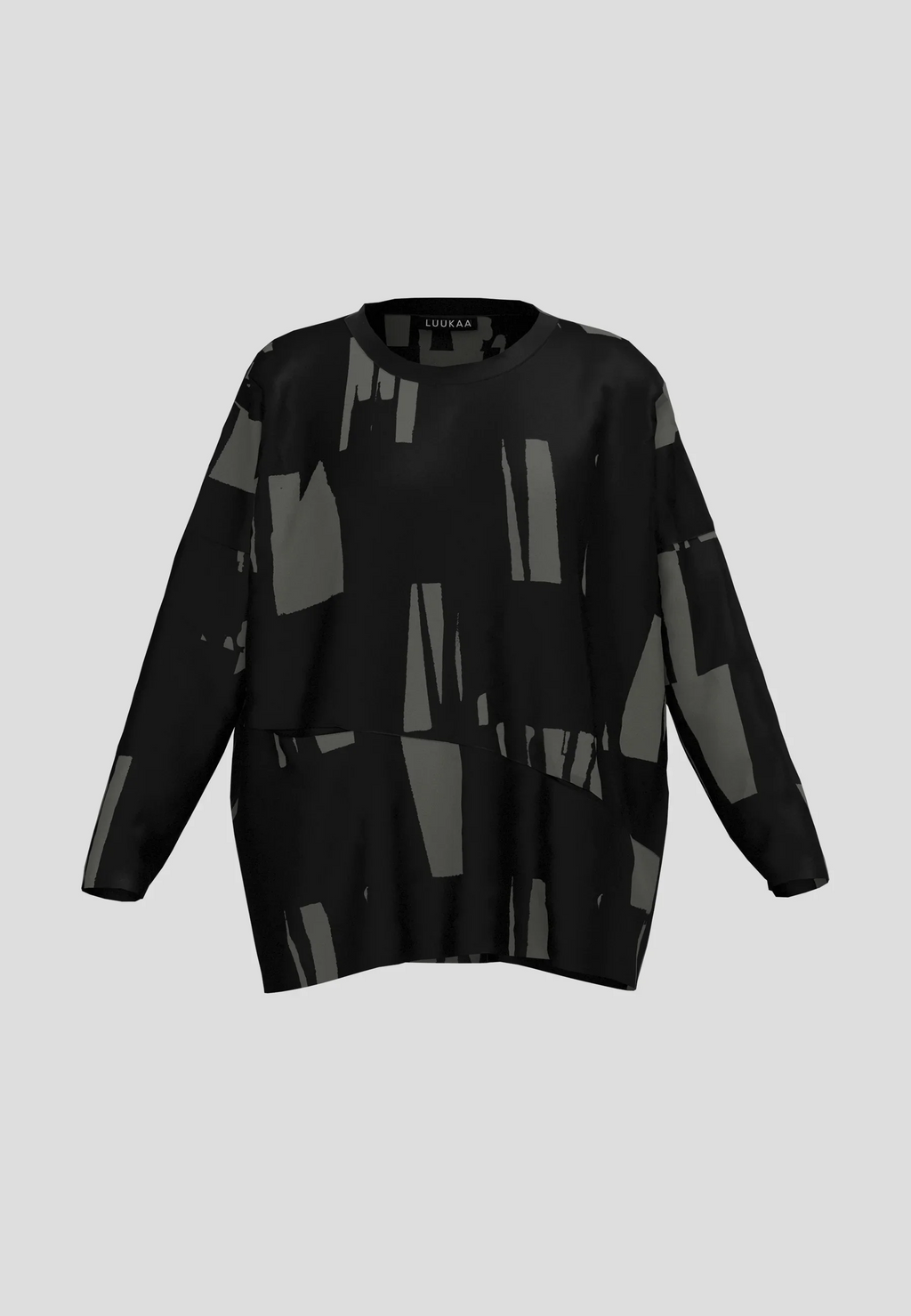 Luukaa's Cascade Marilla Printed Pocket Tunic in Black & Khaki