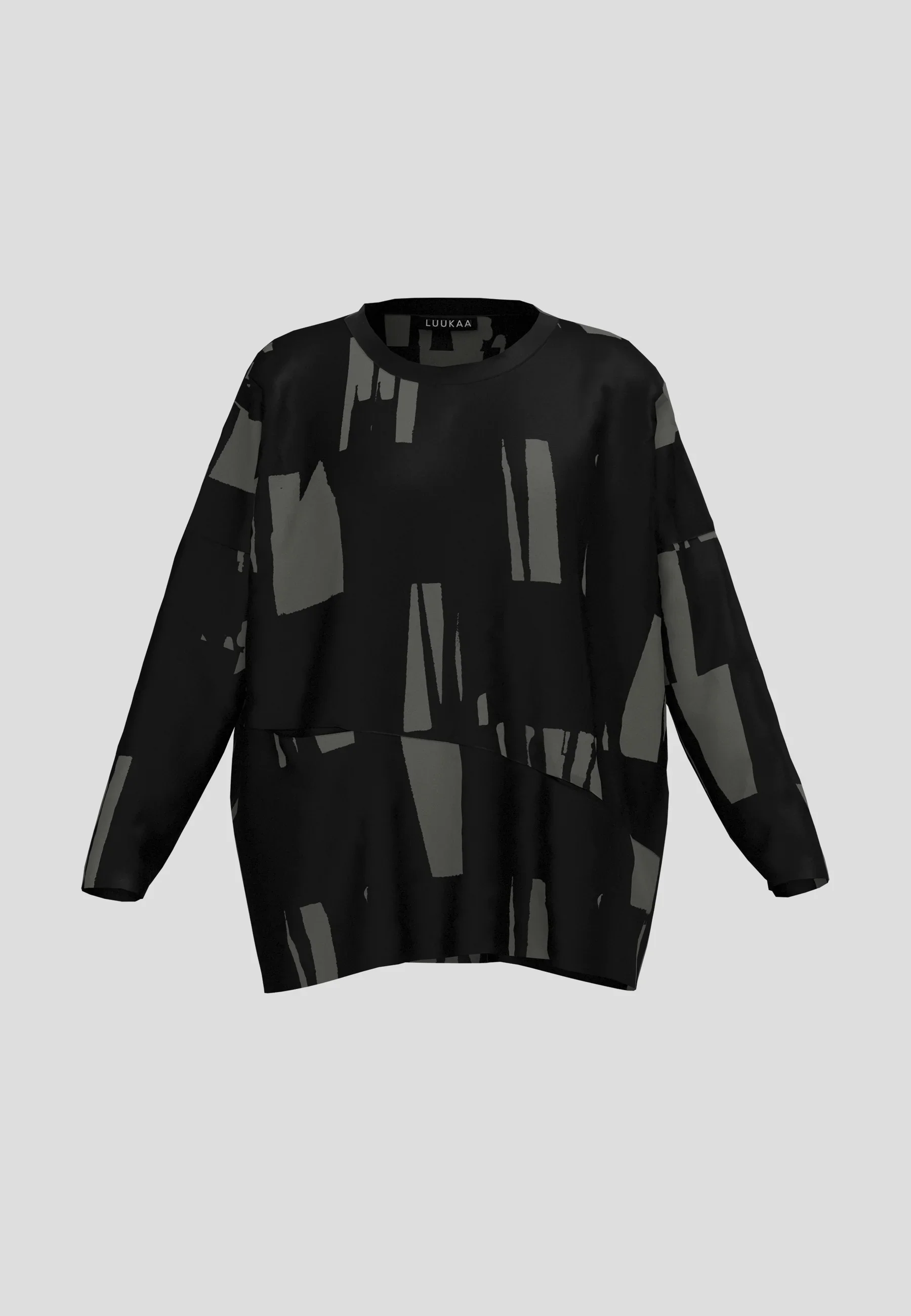 Luukaa's Cascade Marilla Printed Pocket Tunic in Black & Khaki