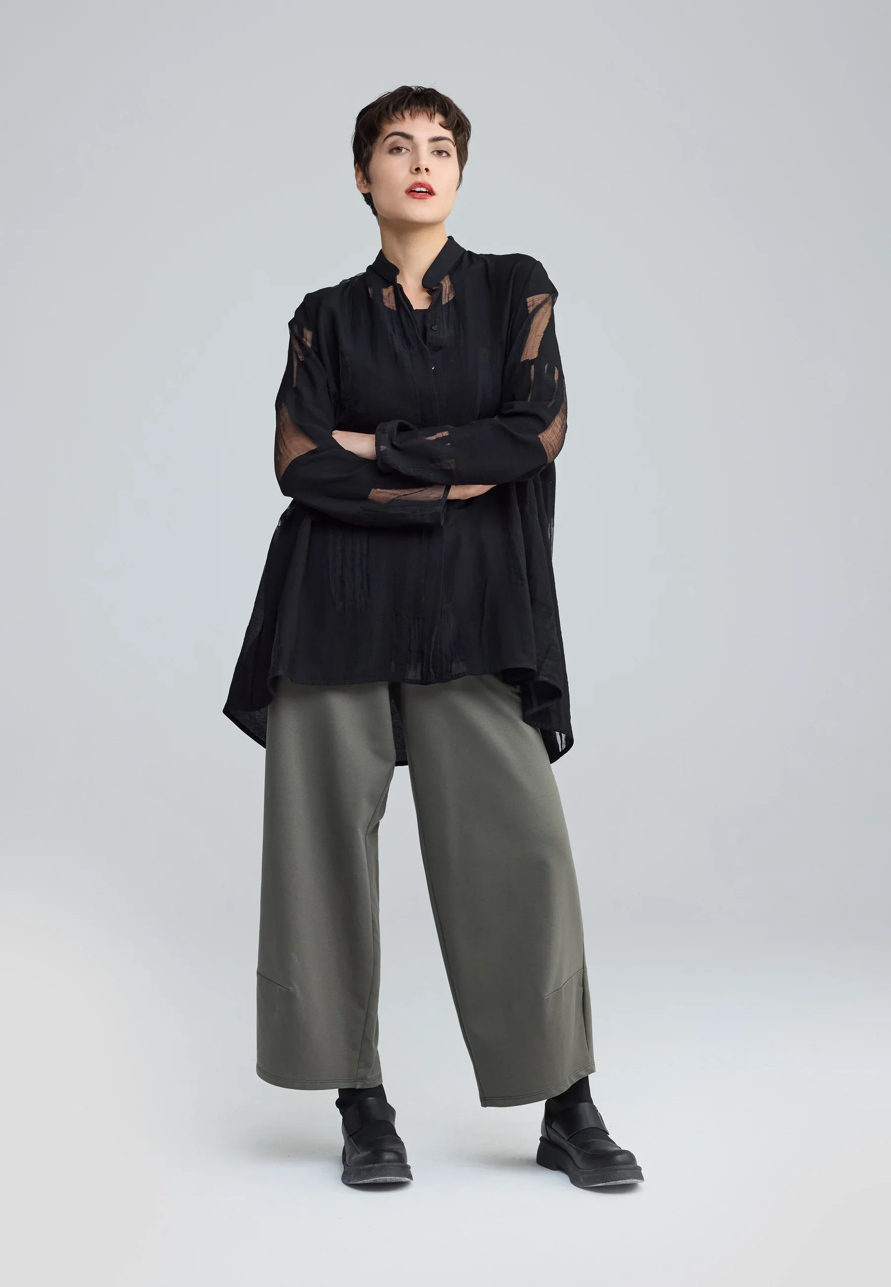 Luukaa's Cascade Ondine Sheer Jacquard Blouse