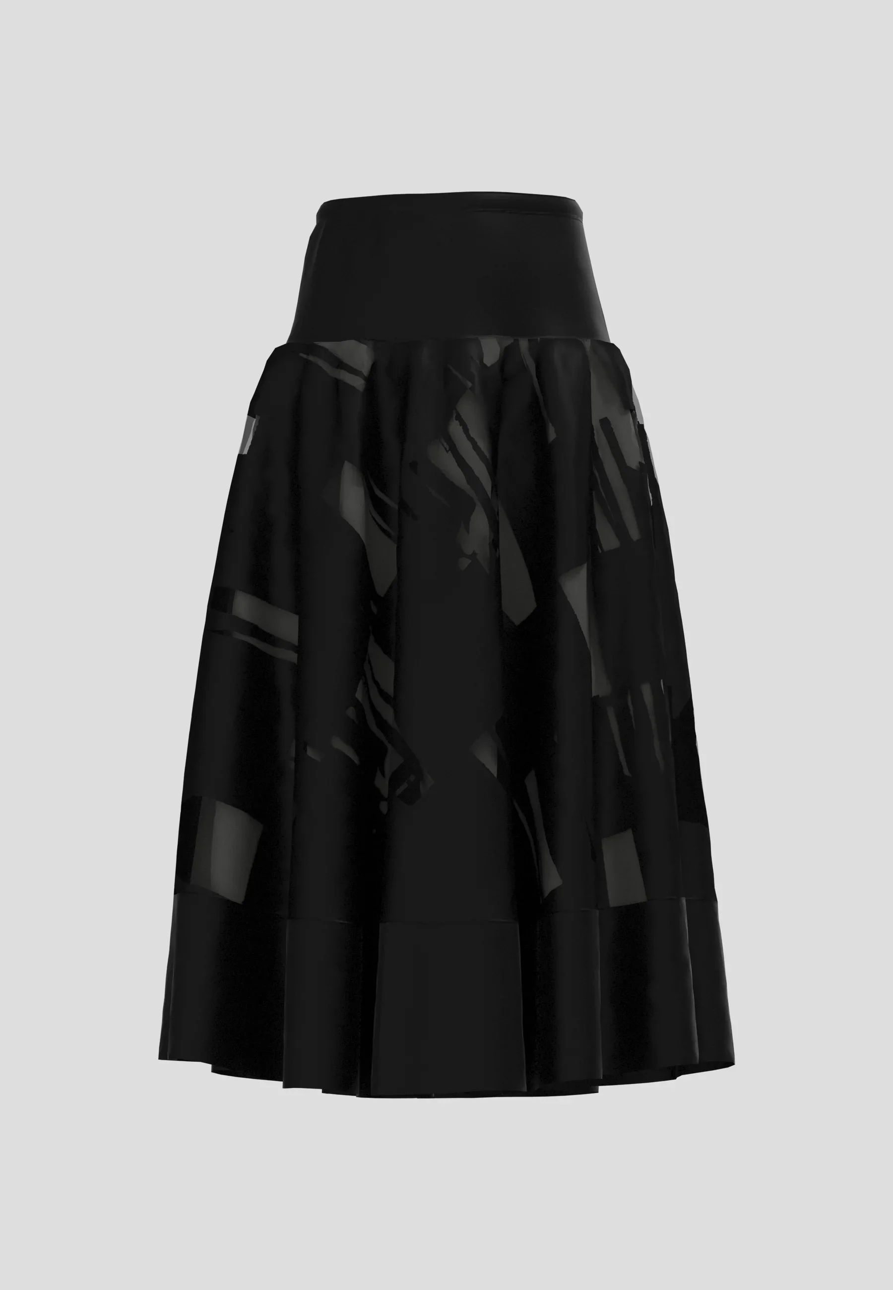 Cascade Calinda Jacquard Maxi Skirt in Black and Khaki