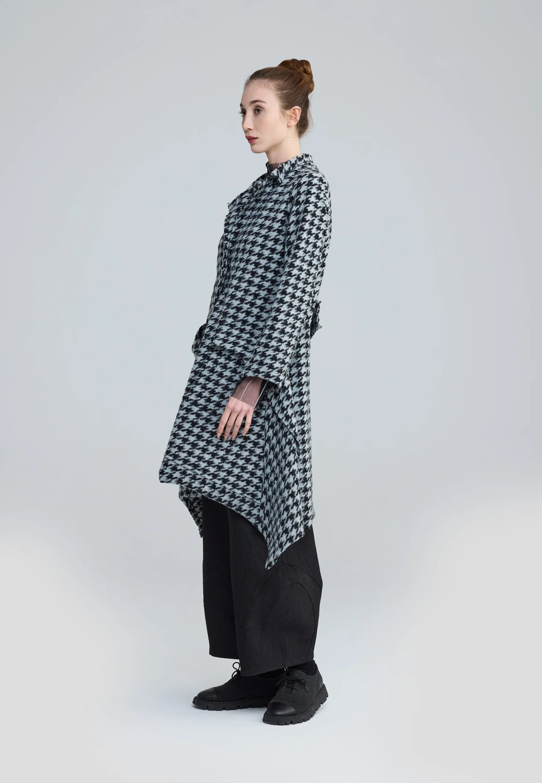 Zaria Houndstooth Long Jacket