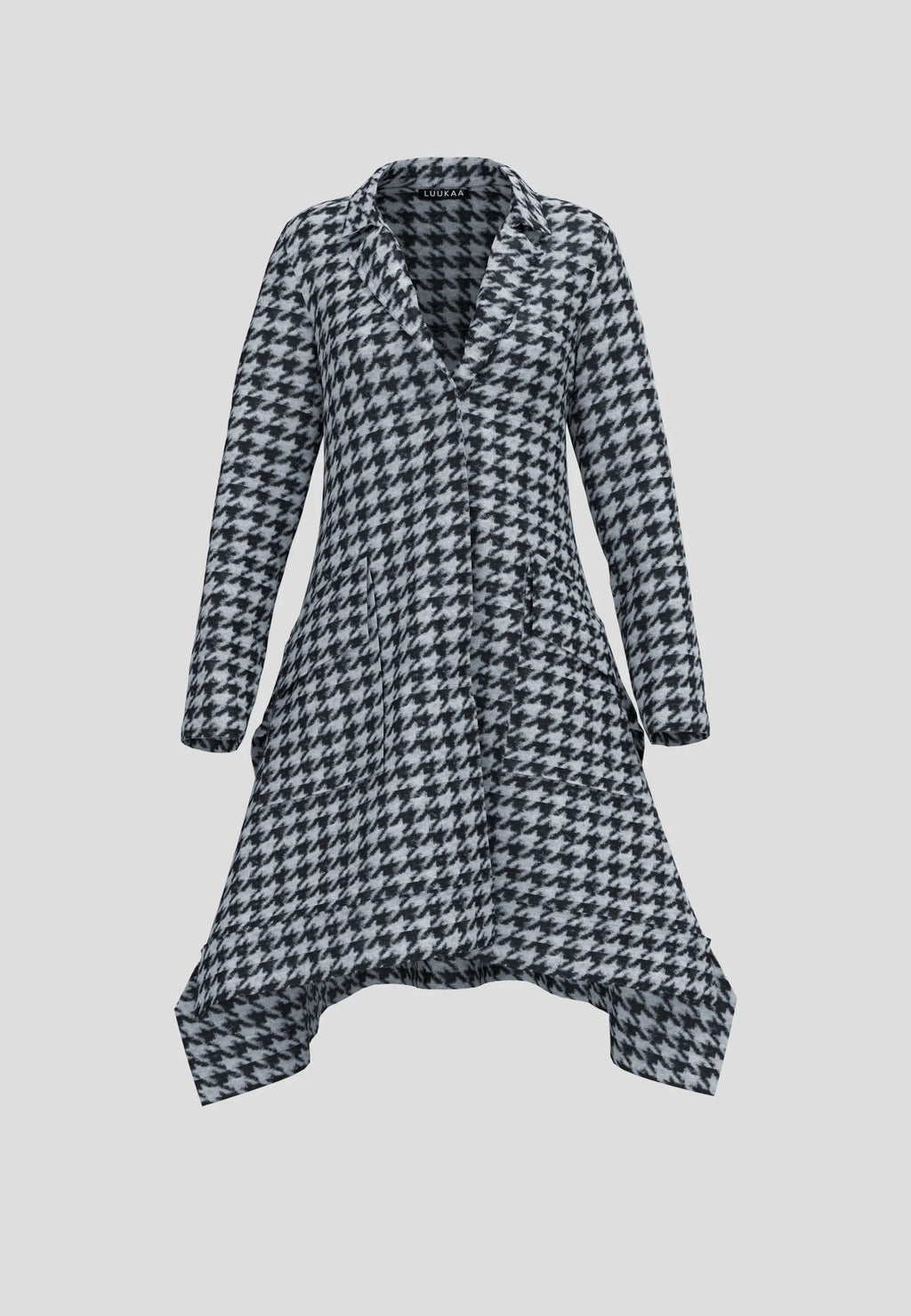Zaria Houndstooth Long Jacket