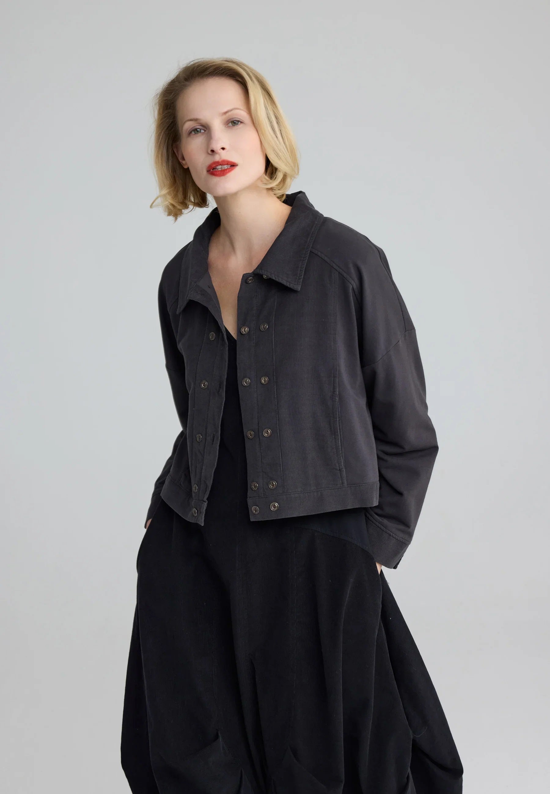 Luukaa Umbra Cropped Structured Jacket in Mink