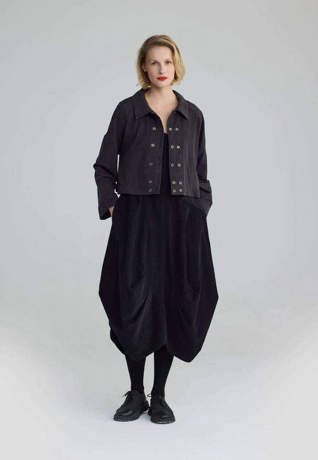 Luukaa Umbra Cropped Structured Jacket in Mink