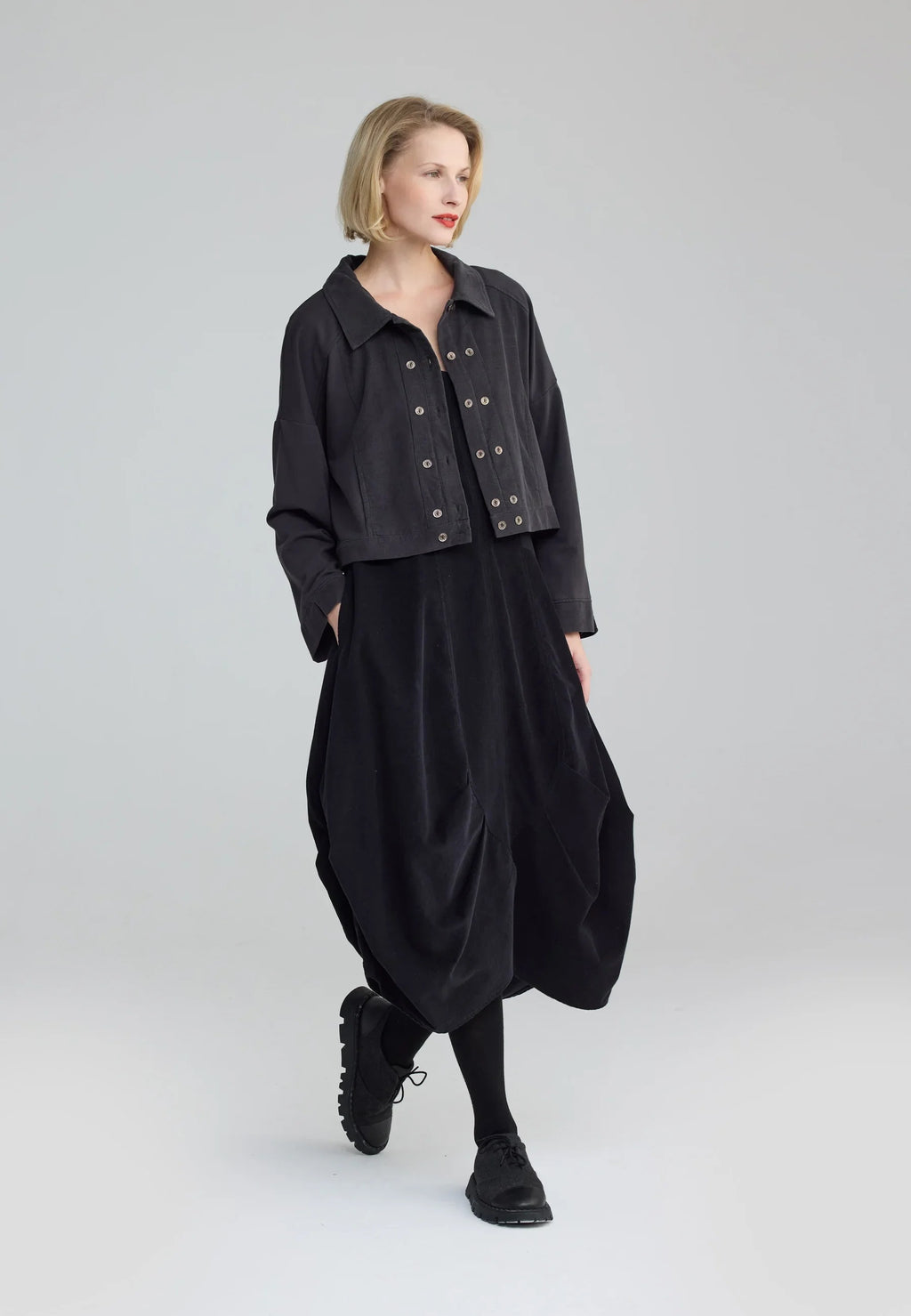 Luukaa Umbra Cropped Structured Jacket in Mink