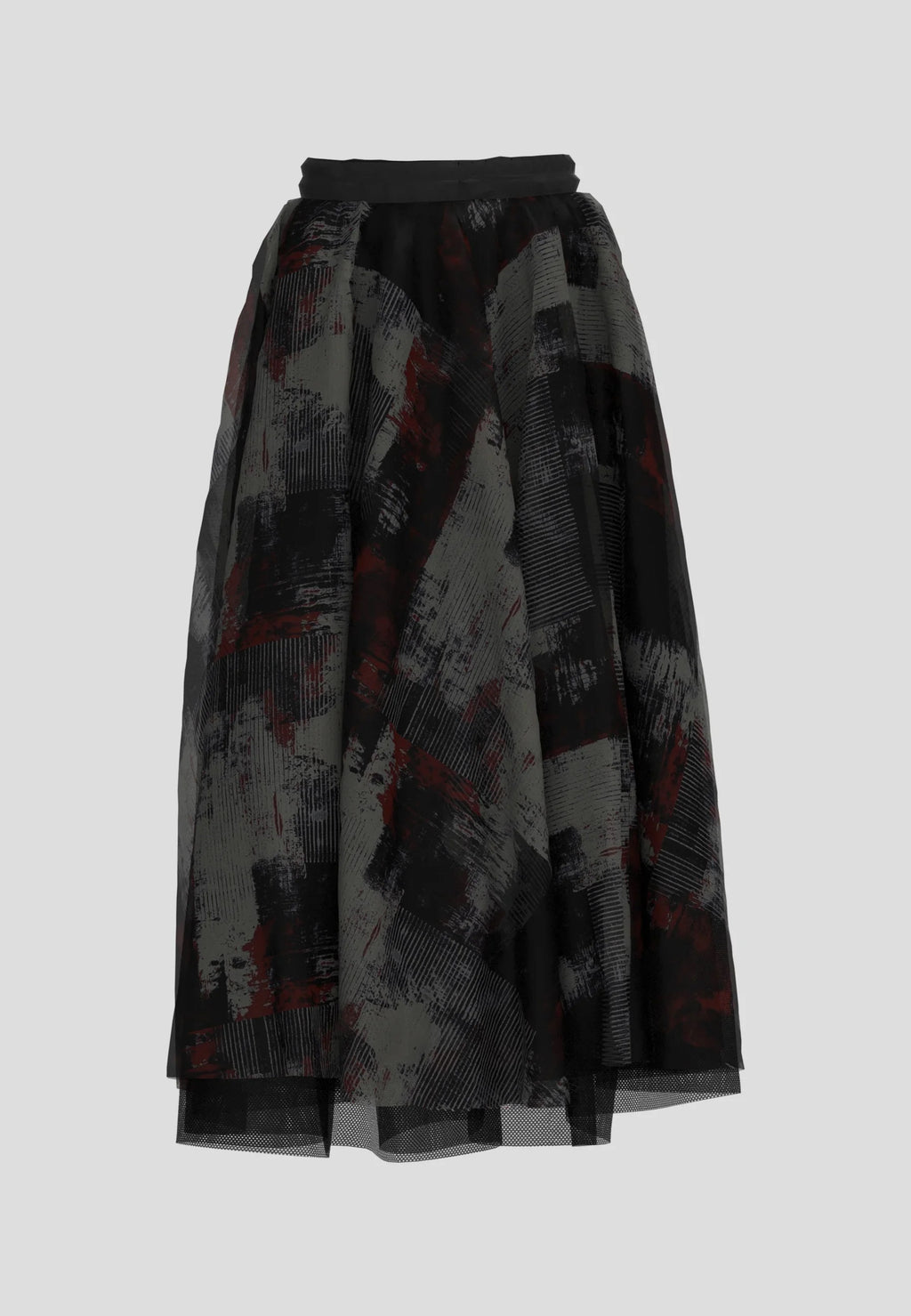 Luukaa Brynwyn Printed Tulle Skirt in Red Print