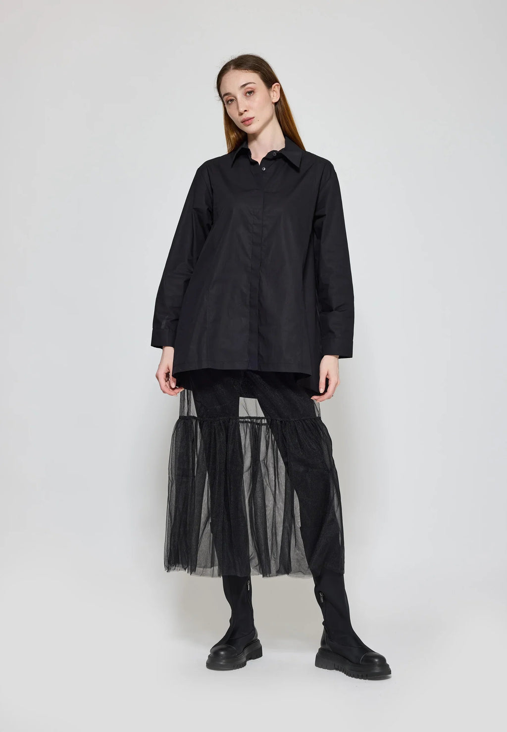 Luukaa Flanna Ruffled Mesh Skirt