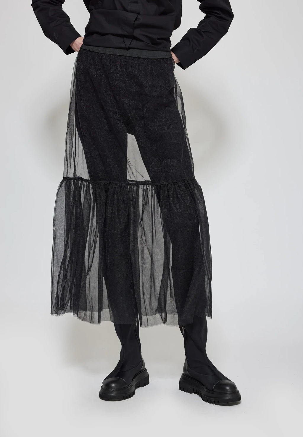 Luukaa Flanna Ruffled Mesh Skirt