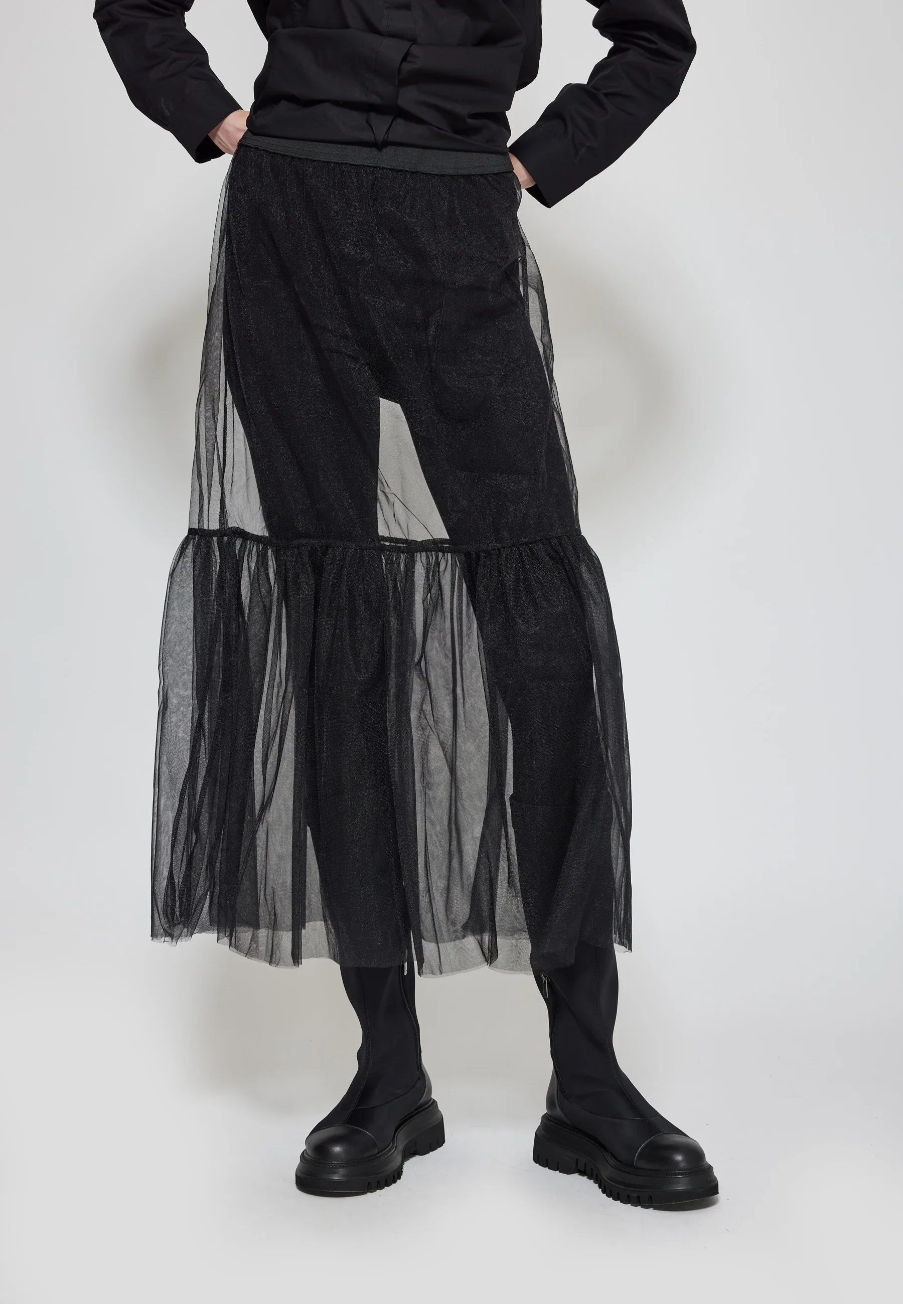 Luukaa Flanna Ruffled Mesh Skirt