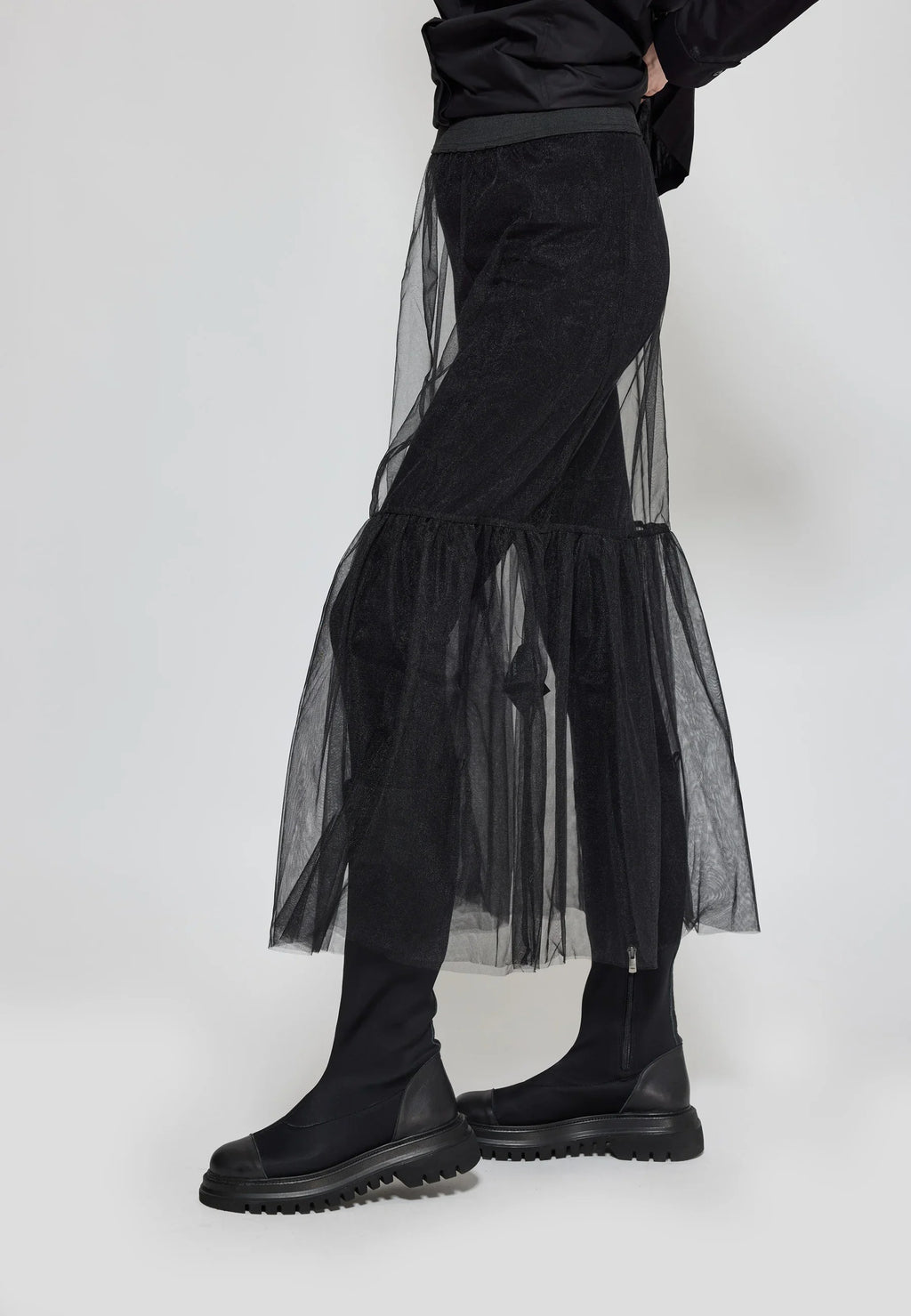 Luukaa Flanna Ruffled Mesh Skirt