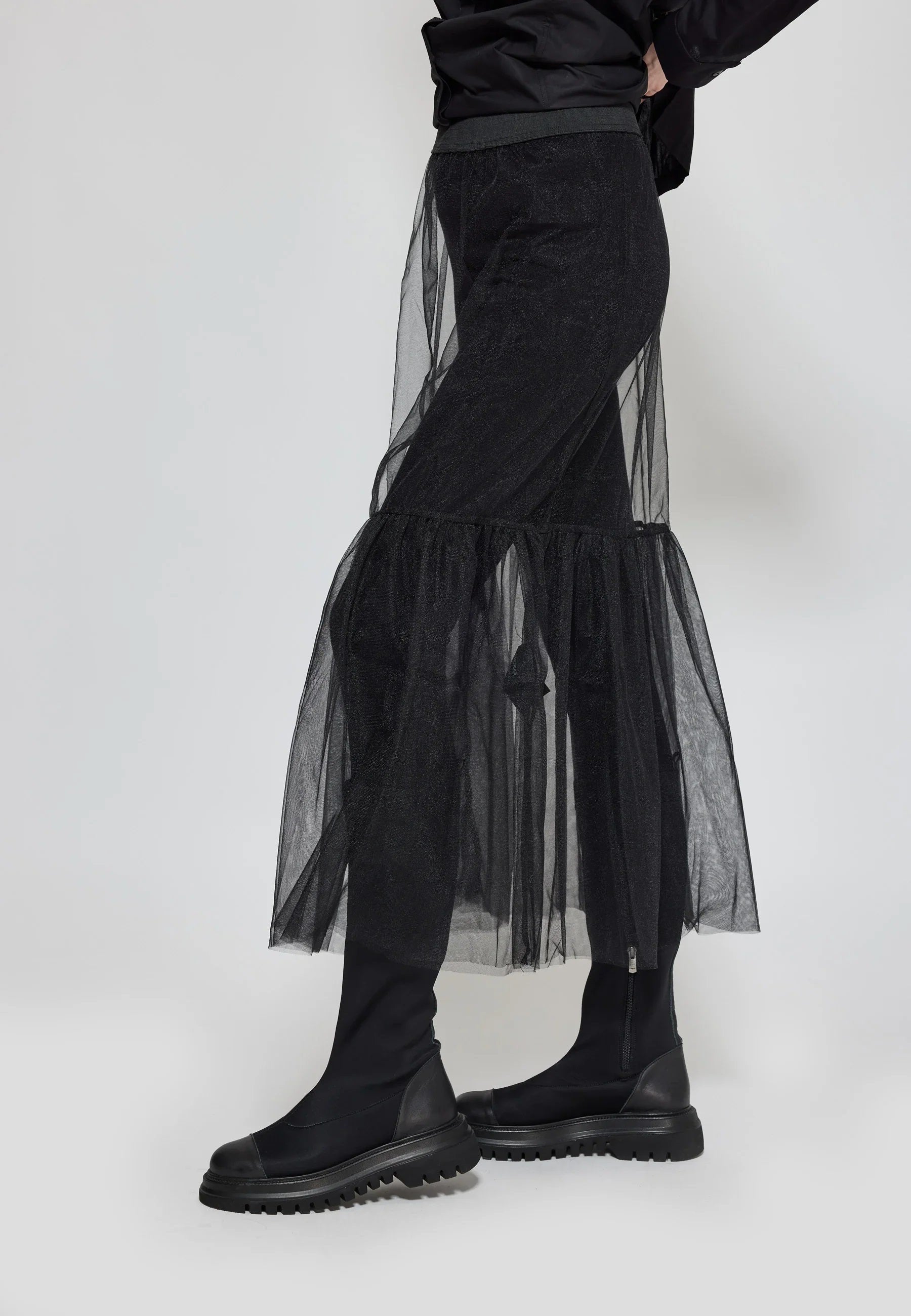 Luukaa Flanna Ruffled Mesh Skirt