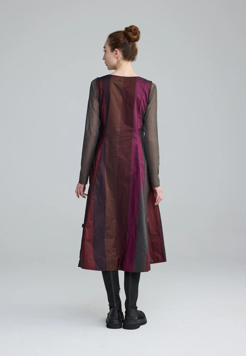 Luukaa's Ruby Pleated Dress in Dark Scarlet
