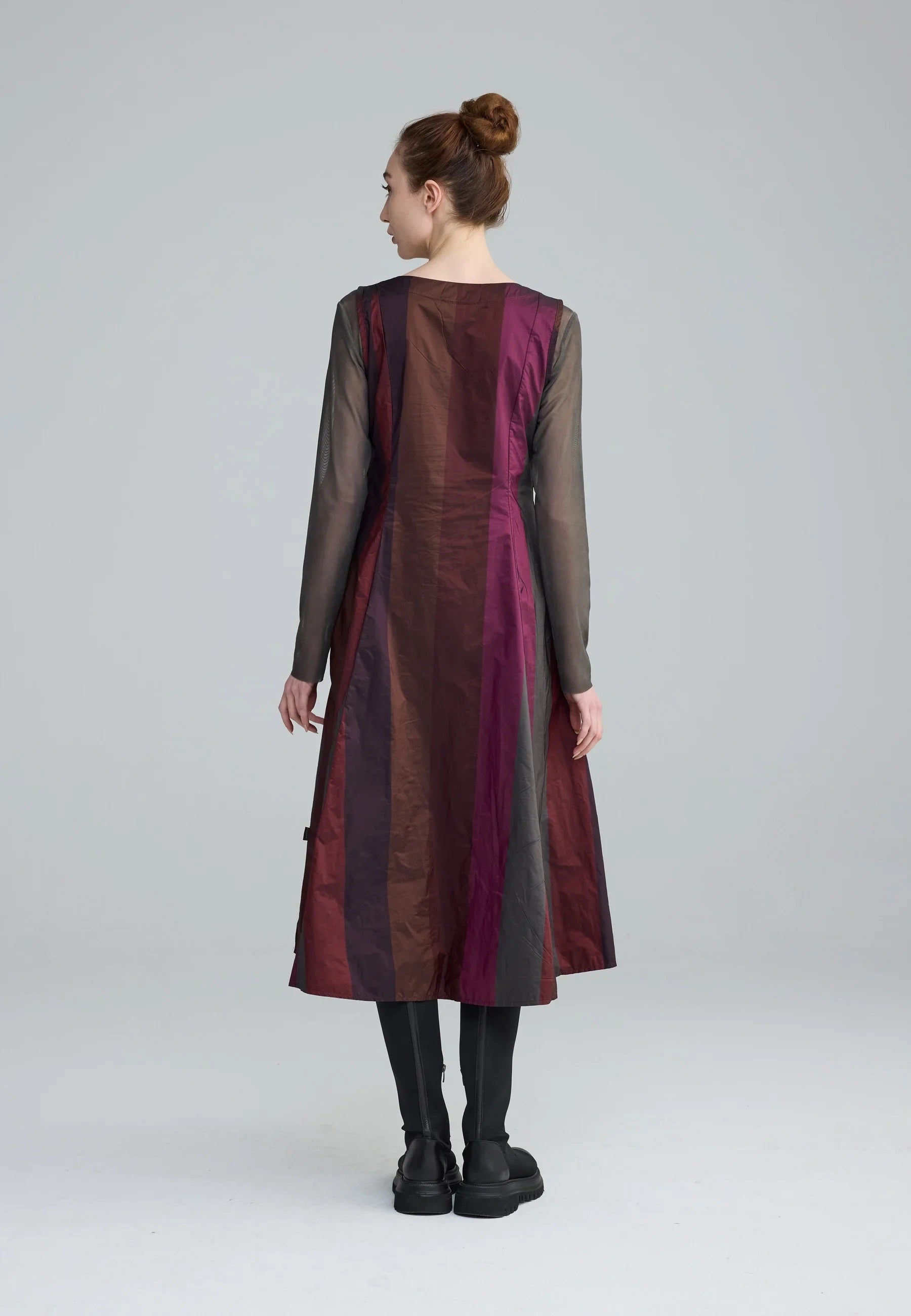 Luukaa's Ruby Pleated Dress in Dark Scarlet