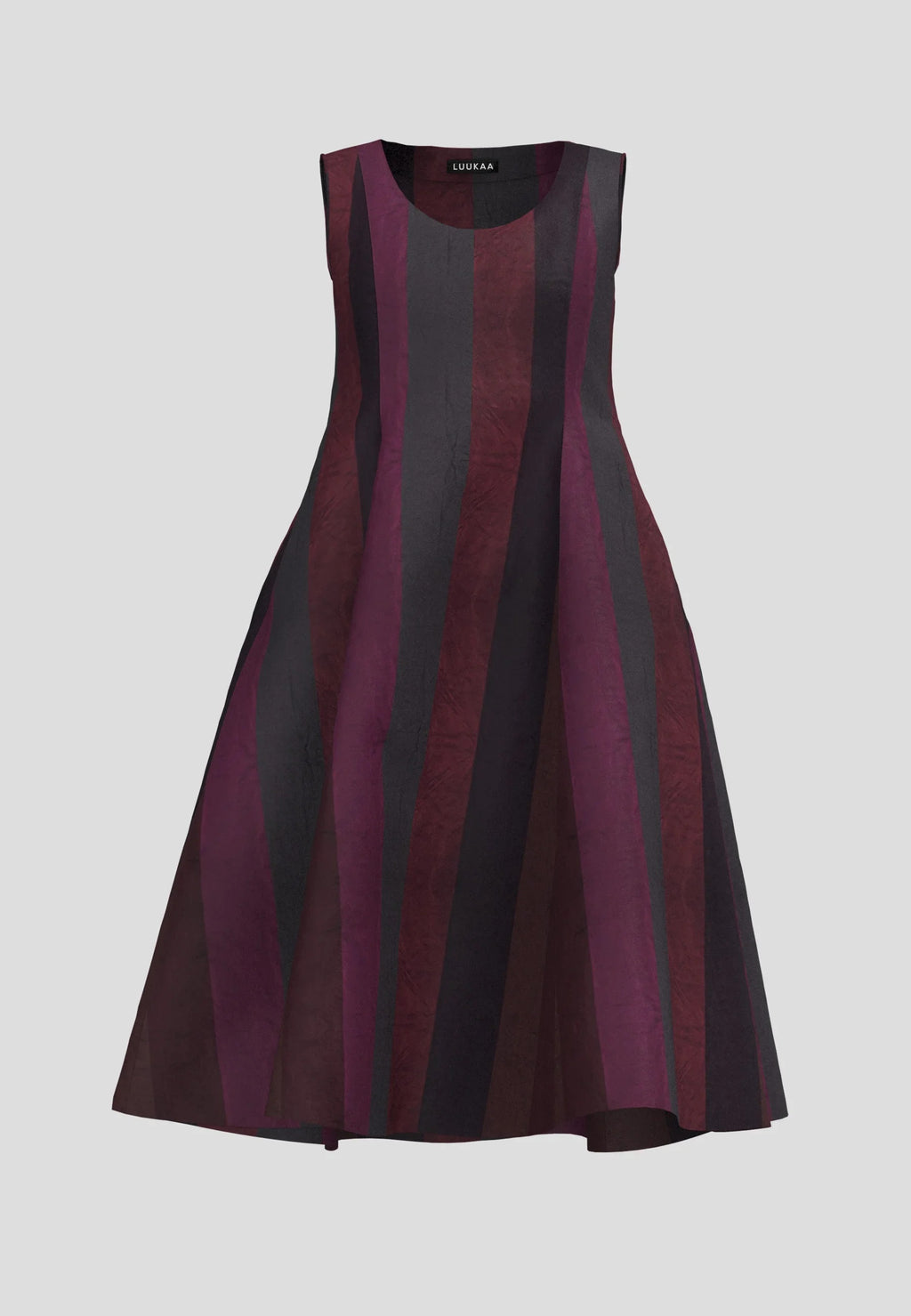 Luukaa's Ruby Pleated Dress in Dark Scarlet