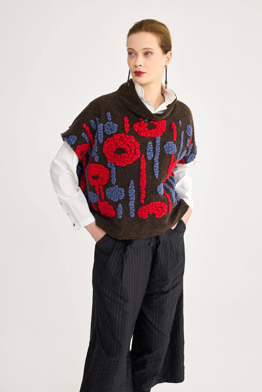 Luukaa's Floral Poncho Vest 
