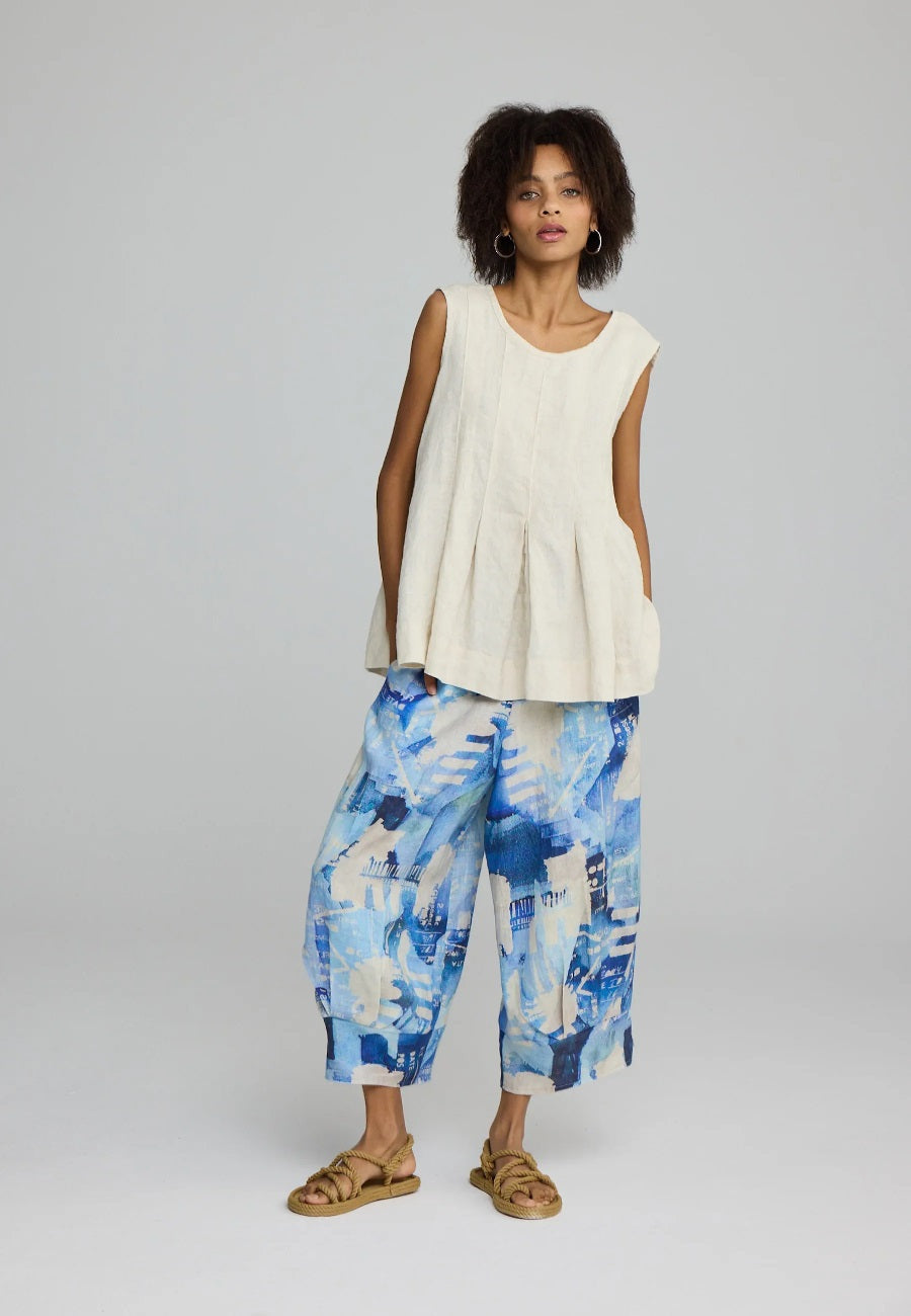 Luukaa Zelia Pleated Tank Top in Cream