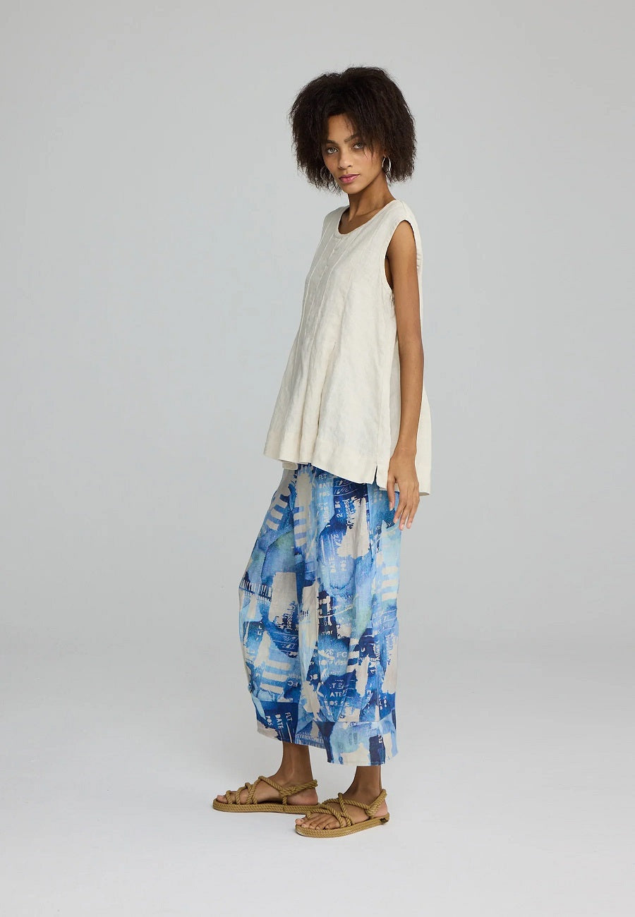 Luukaa Zelia Pleated Tank Top in Cream