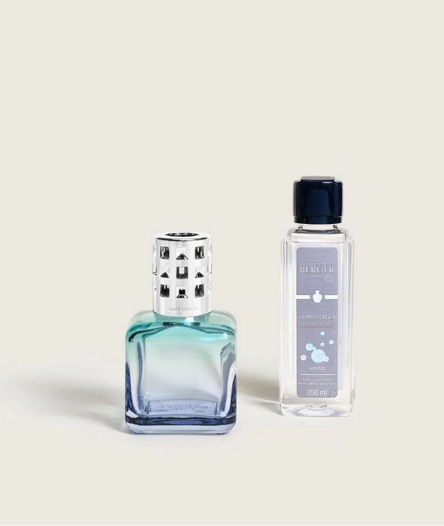 Lampe Berger Glaçon Turquoise-Blue Gradient Lamp Gift Set with Air Pur