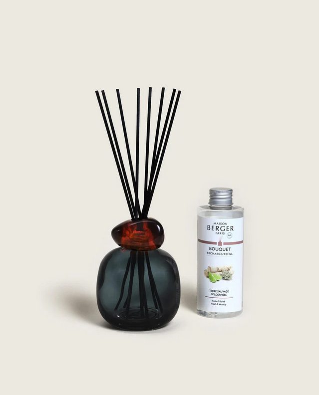 Mineral Black & Amber Reed Diffuser Set
