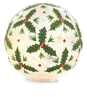 Holly Leaf Lighted Ball / Large