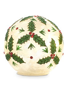 Holly Leaf Lighted Ball / Small