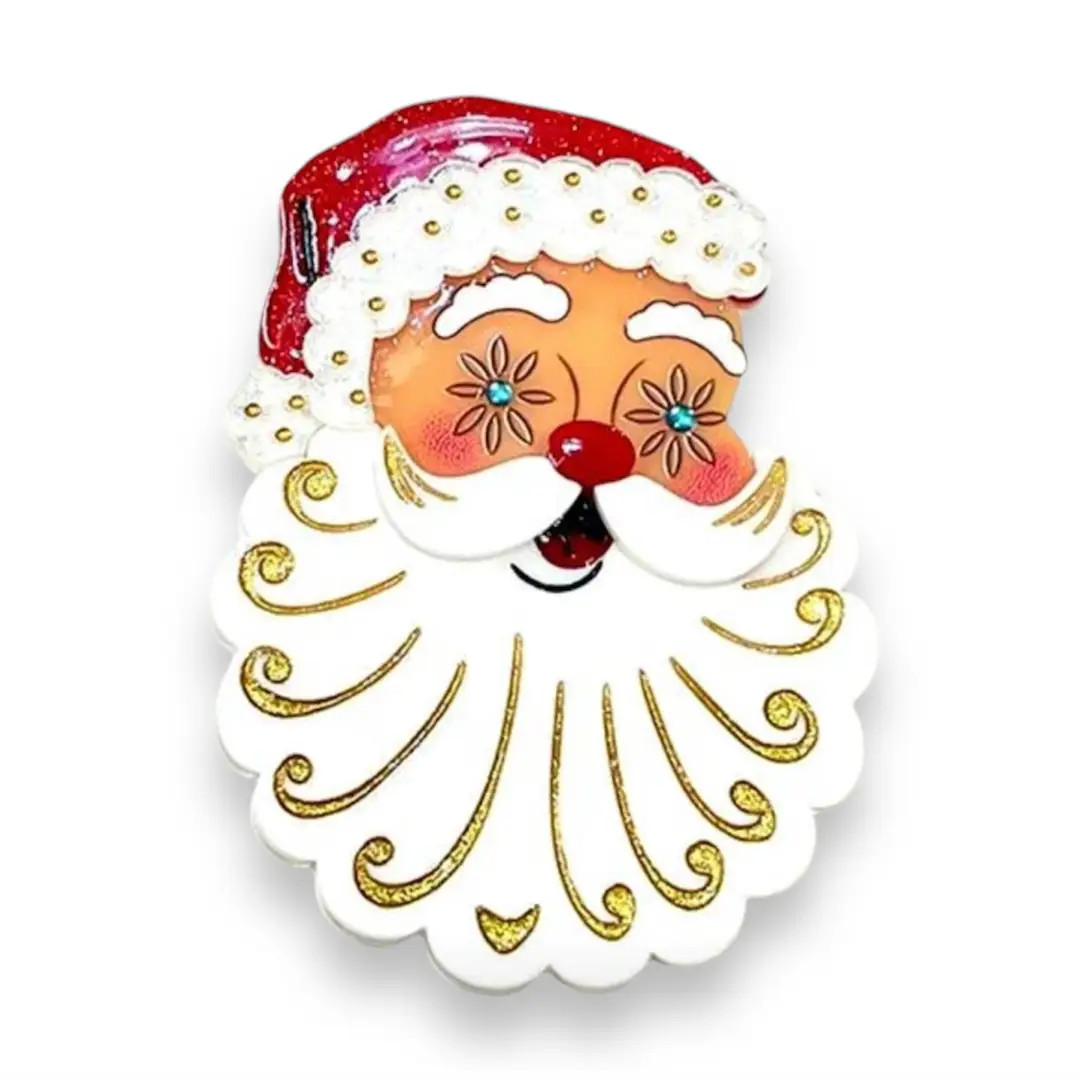 Starry Eyed Santa Brooch