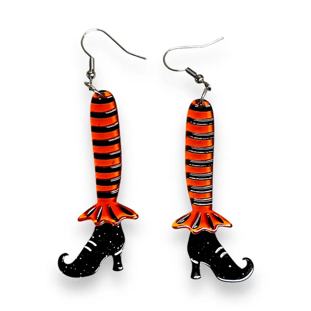 Bewitching Booties Earrings / Orange