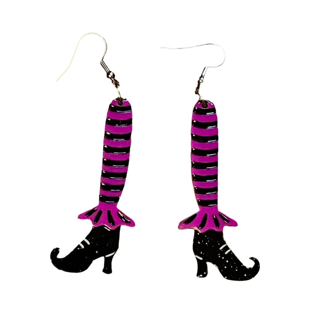 Bewitching Booties Earrings / Purple