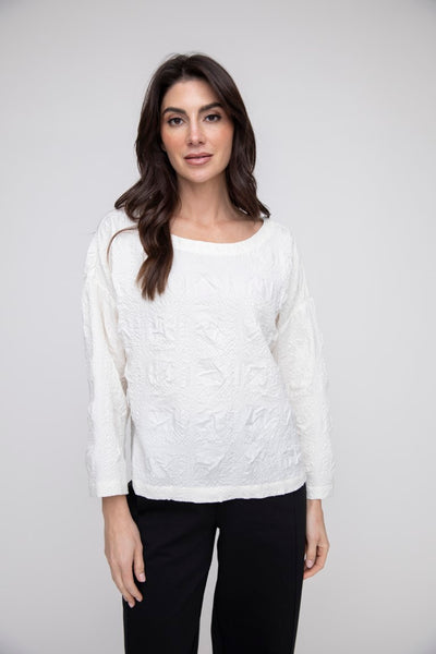 Liv by Habitat's Audrey Crinkle Pullover Winter White