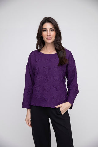 Liv by Habitat's Audrey Crinkle Pullover Amethyst