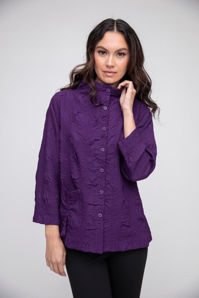 Liv by Habitat's Crinkle Cinched Pullover in Amethyst