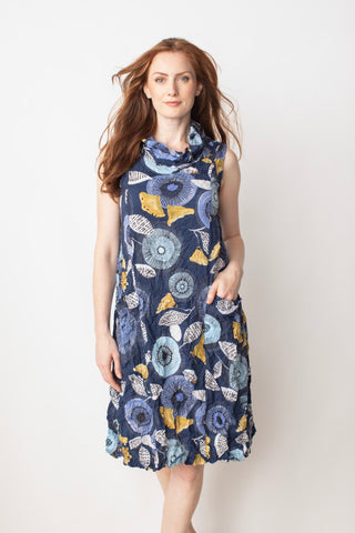 Liv by Habitat Floral Cowl Dress in Navy