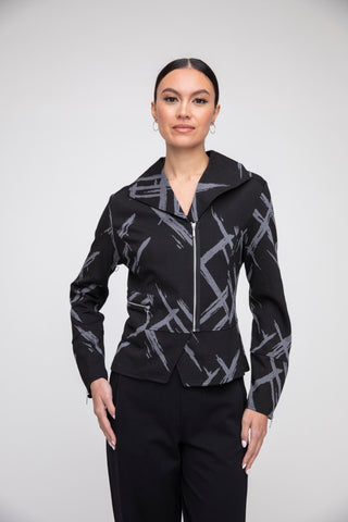 LIV's Jacquard Moto Jacket in Black