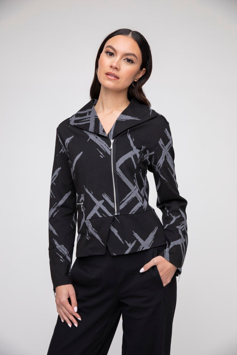 LIV's Jacquard Moto Jacket in Black