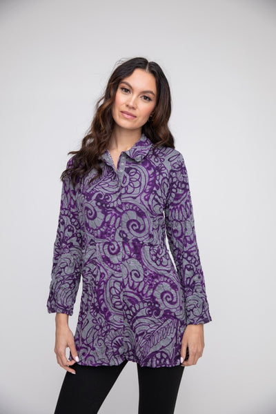 Liv by Habitat's Jetset Crinkle Tunic in Amethyst