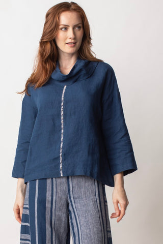 Liv by Habitat Linen Centered Cowl in Navy