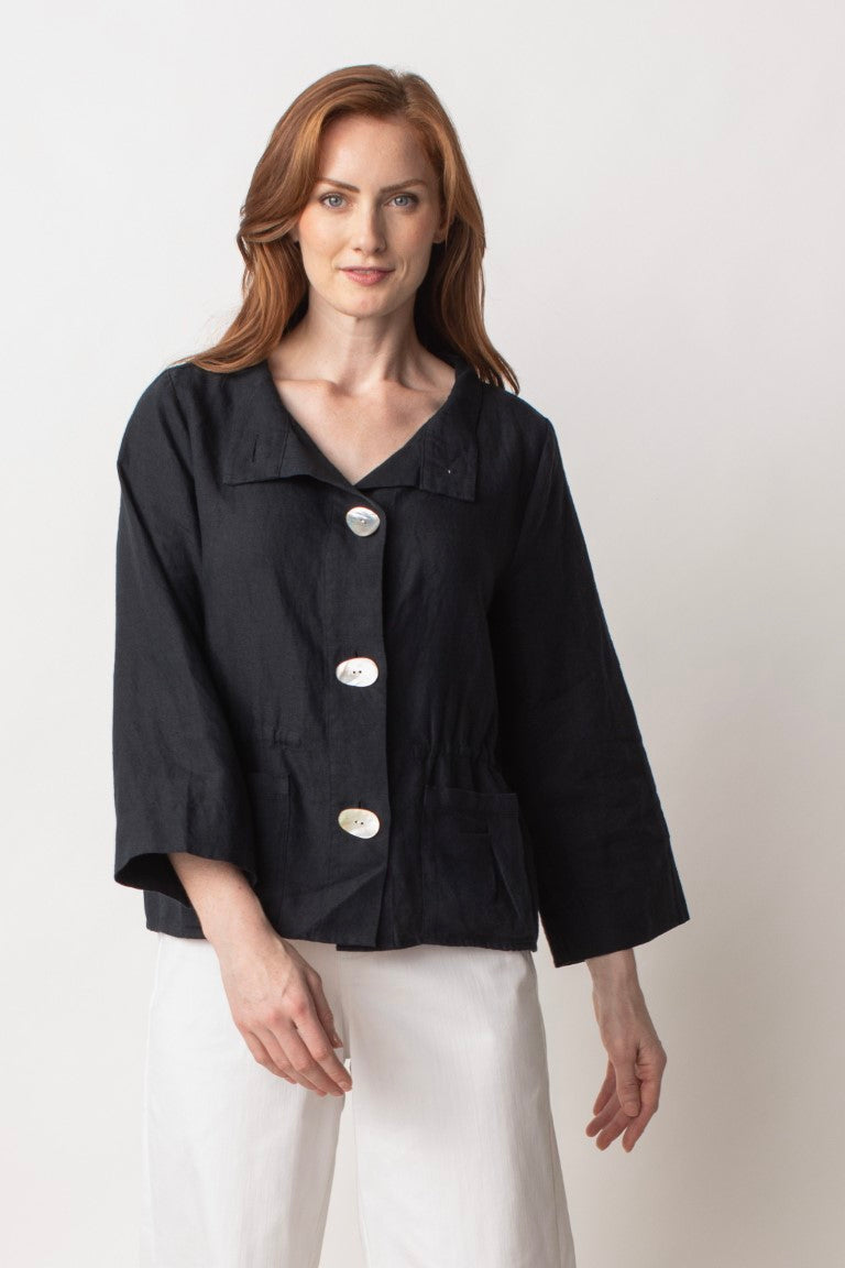  Liv by Habitat Linen Montauk Jacket in Black