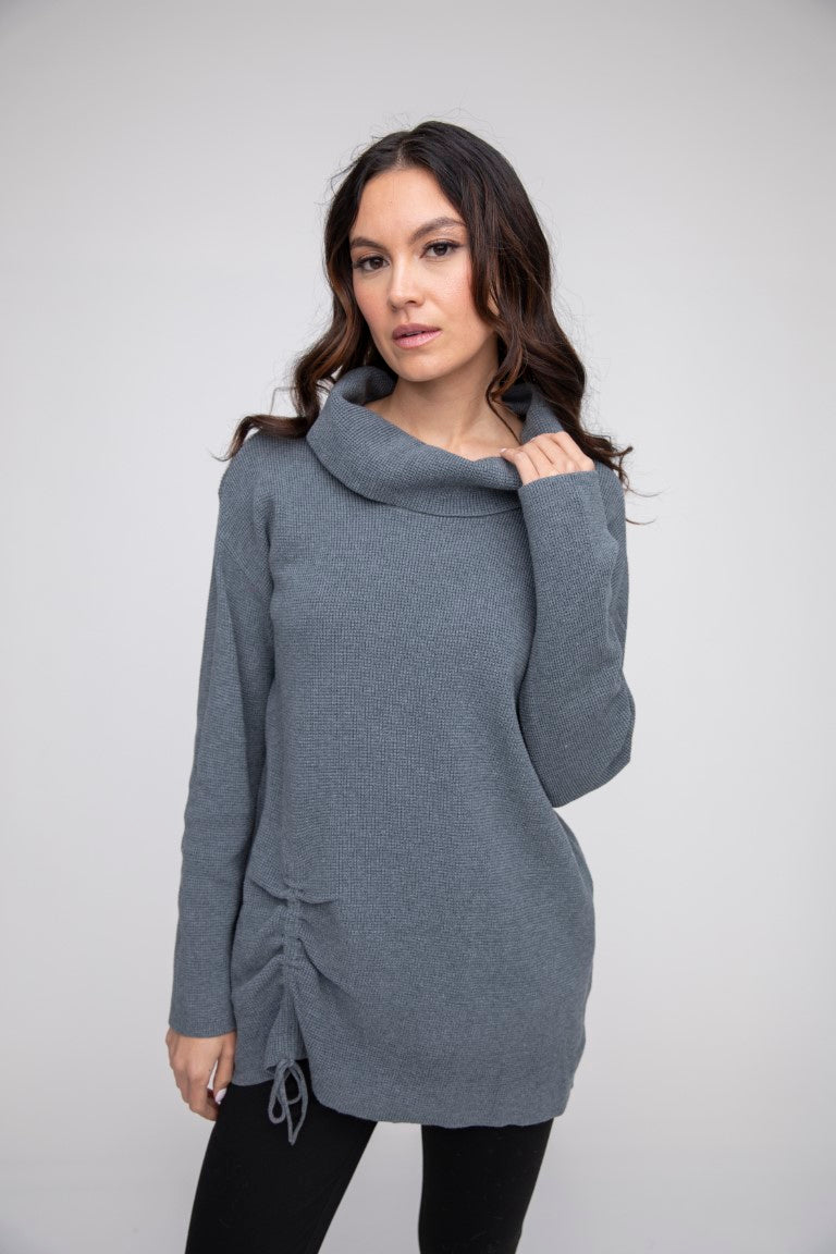 Liv by Habitat's Thermal Cinch Cowl Sweater in Charcoal