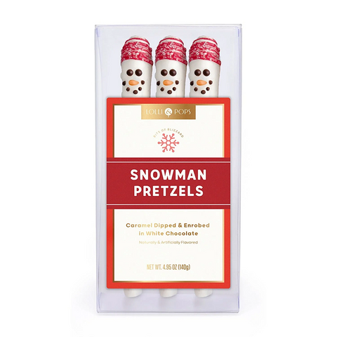 Snowman Caramel Pretzels