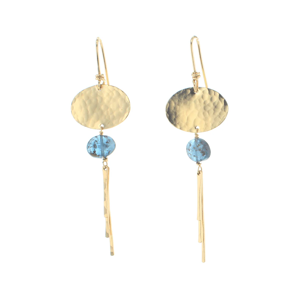 Gold Blue Lagoon Earrings